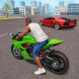 Ícone de Gangster pilotando moto 3D
